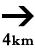 →4km